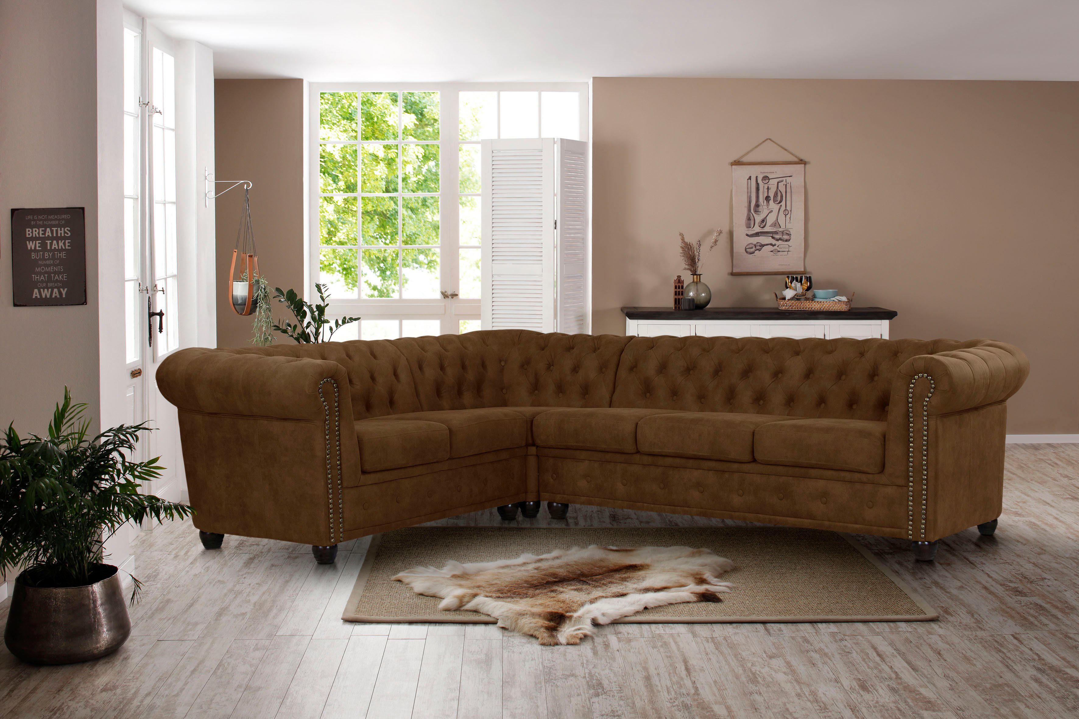 Home affaire Chesterfield-Sofa Rysum L-Form, Chesterfield-Optik, günstig online kaufen