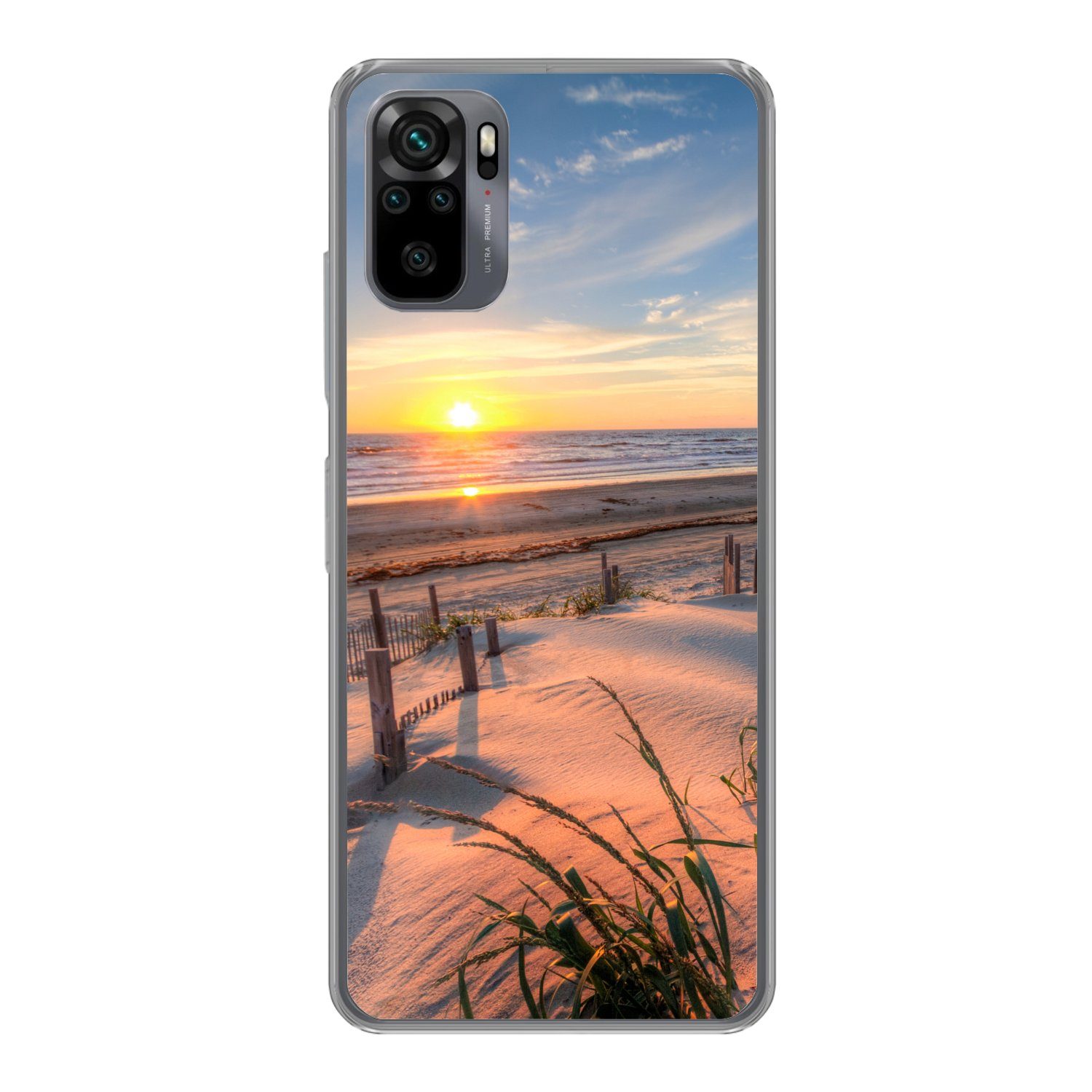 MuchoWow Handyhülle für Xiaomi Redmi Note 10 Pro Strand - Meer - Düne - Sonnenuntergang -, Phone Case, Silikon, Schutzhülle Dünn