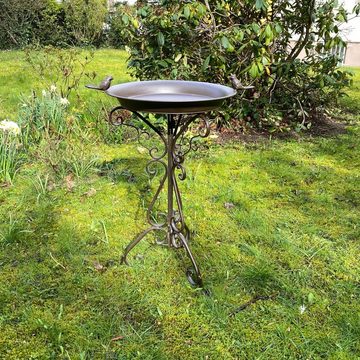 Aubaho Vogeltränke Vogeltränke Vogelbad Garten Vogelbecken Vogel Tränke aus Metall 75cm b