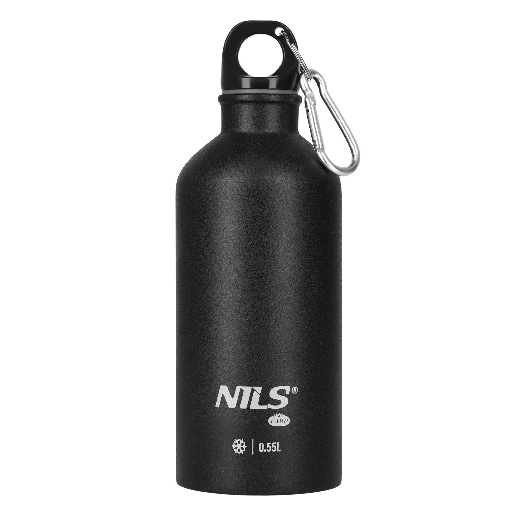 NILS CAMP Thermoflasche Trinkflasche 550ml mit Karabiner Isolierflasche