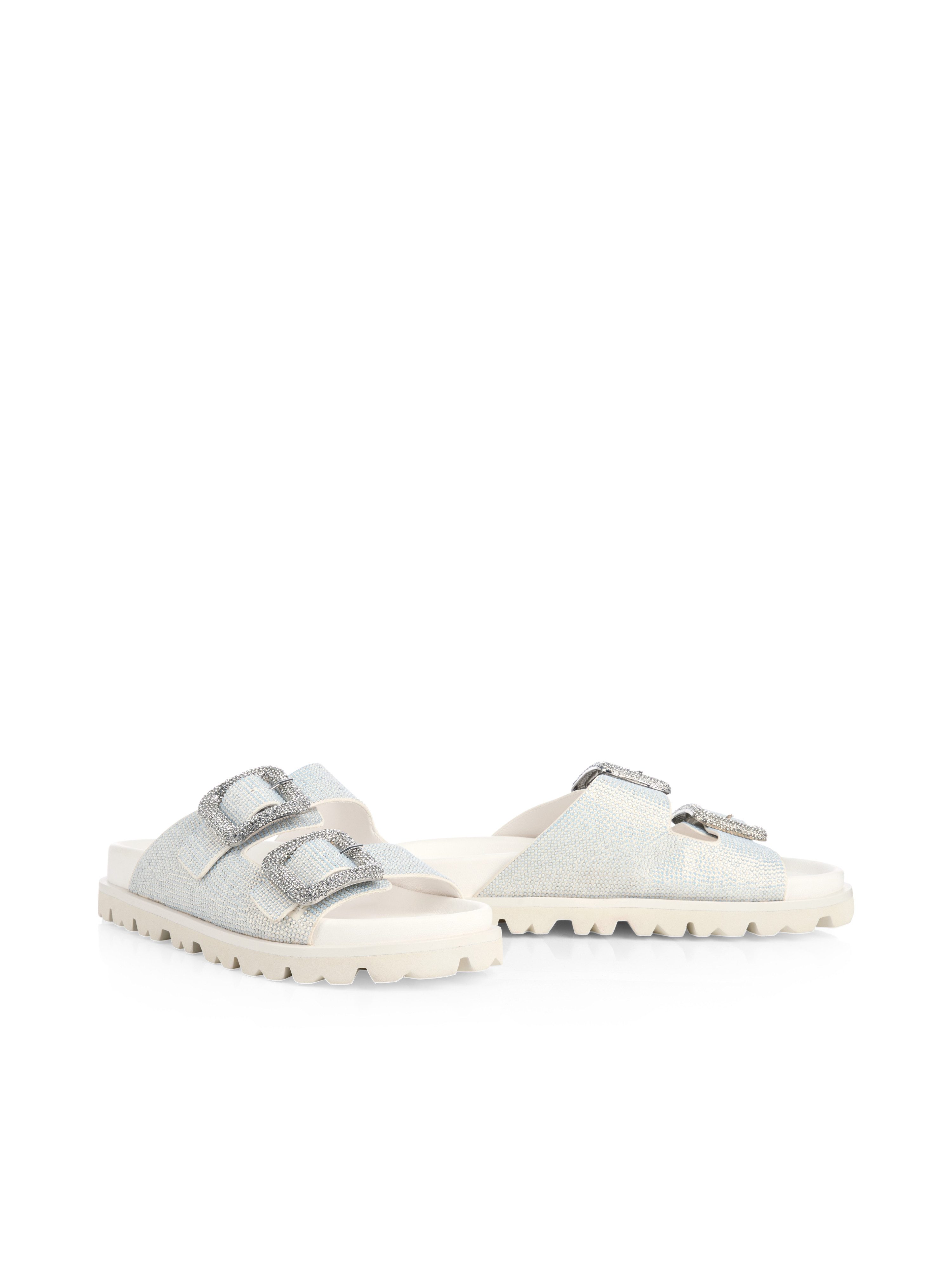 Marc Cain Sports Desert Fiesta Pantolette Sommerschuh, Schlupfschuh, Flats mit funkelnden Schmucksteinen