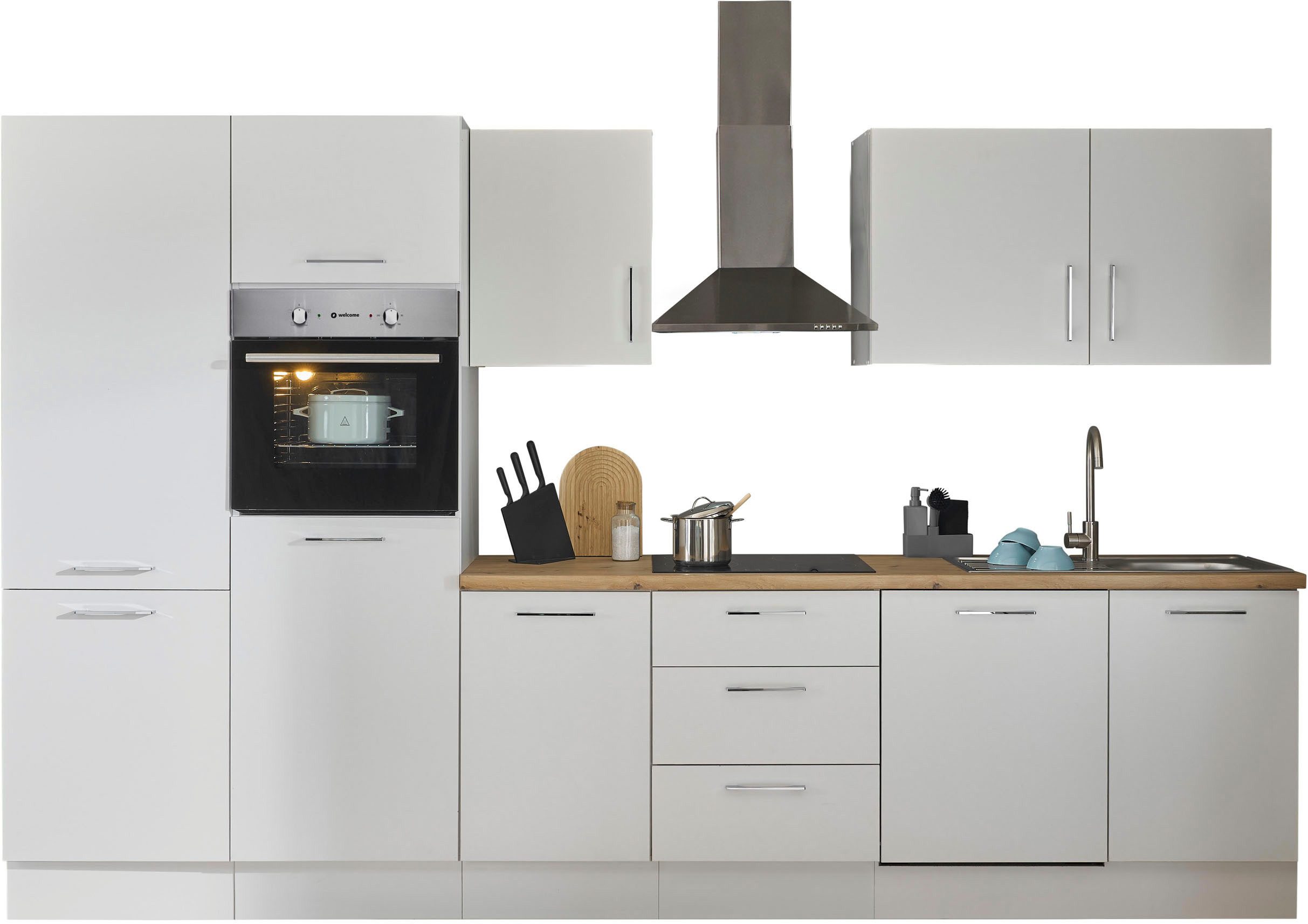 BASIC by Balculina Küchenzeile "Turin" Breite 340 cm, wahlweise mit E-Gerät günstig online kaufen