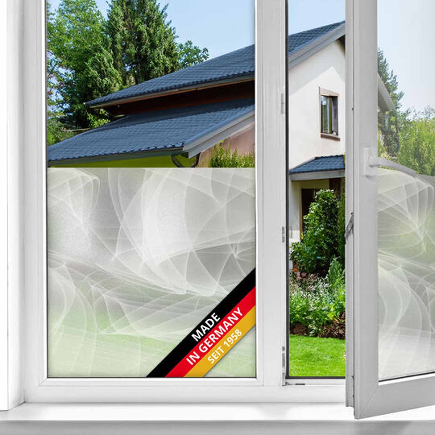 d-c-fix Fensterfolie Murano Sichtschutzfolie selbsthaftend Deko Folie für Fenster innen, Glatt, Statisch haftend - Rückstandslos entfernbar & wiederverwendbar