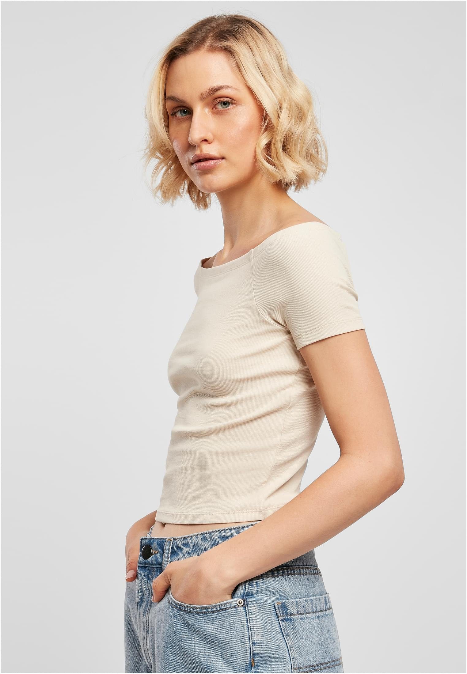 Damen T-Shirt (1-tlg) Ladies URBAN Tee softseagrass CLASSICS Rib Shoulder Off