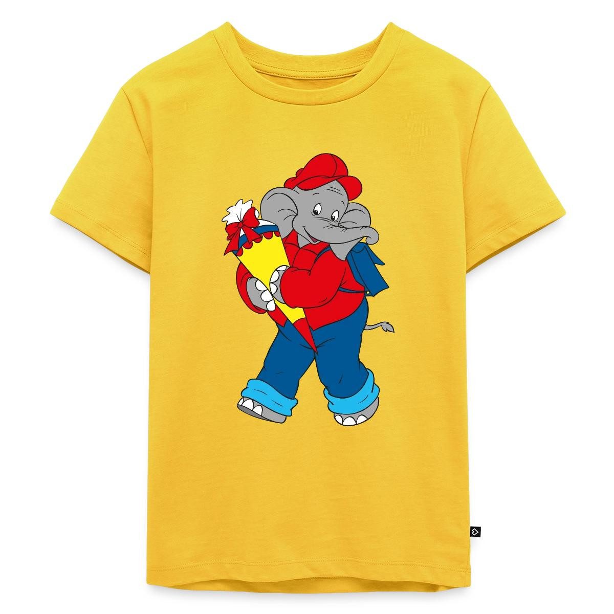 Spreadshirt T-Shirt Benjamin Blümchen Einschulung mit Schultüte Kinder Premium T-Shirt (1-tlg)