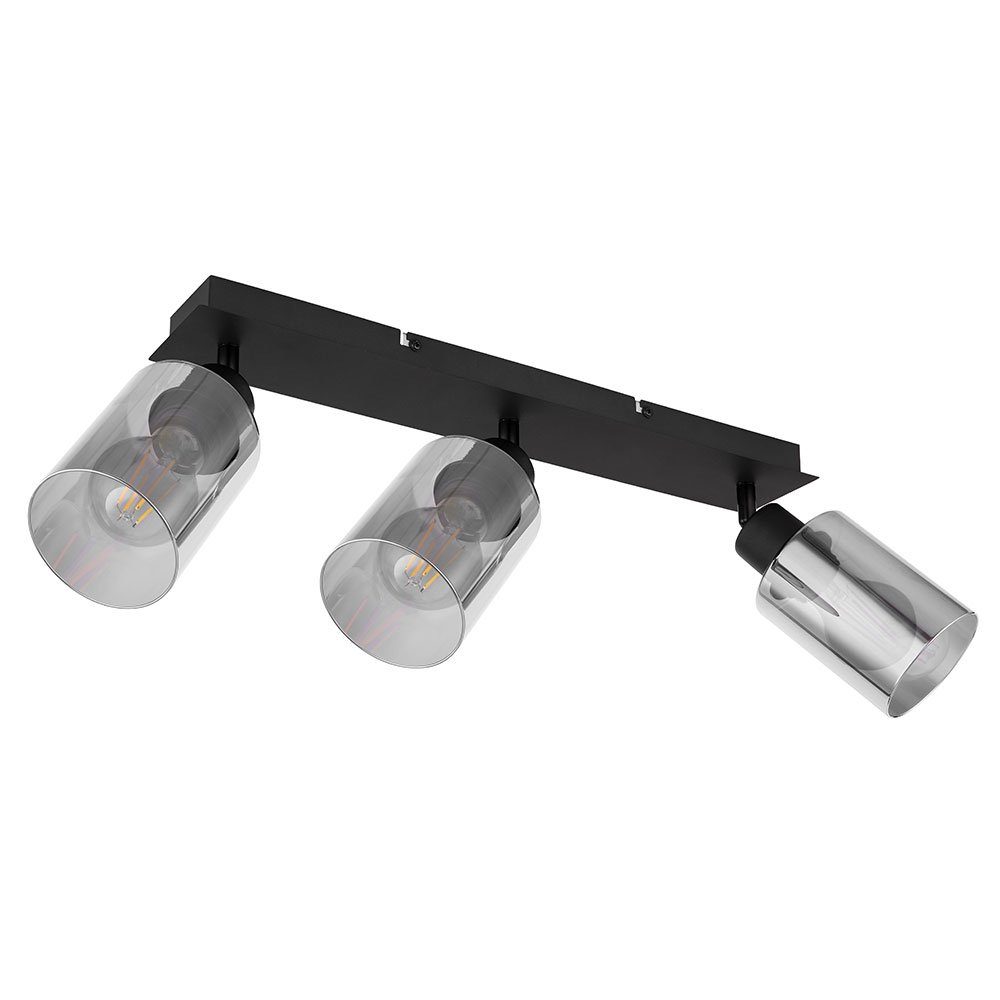 Spot Deckenlampe Deckenspot, etc-shop beweglich Deckenleuchte nicht Leuchtmittel Lampe inklusive, LED Rauchglas flammig 3