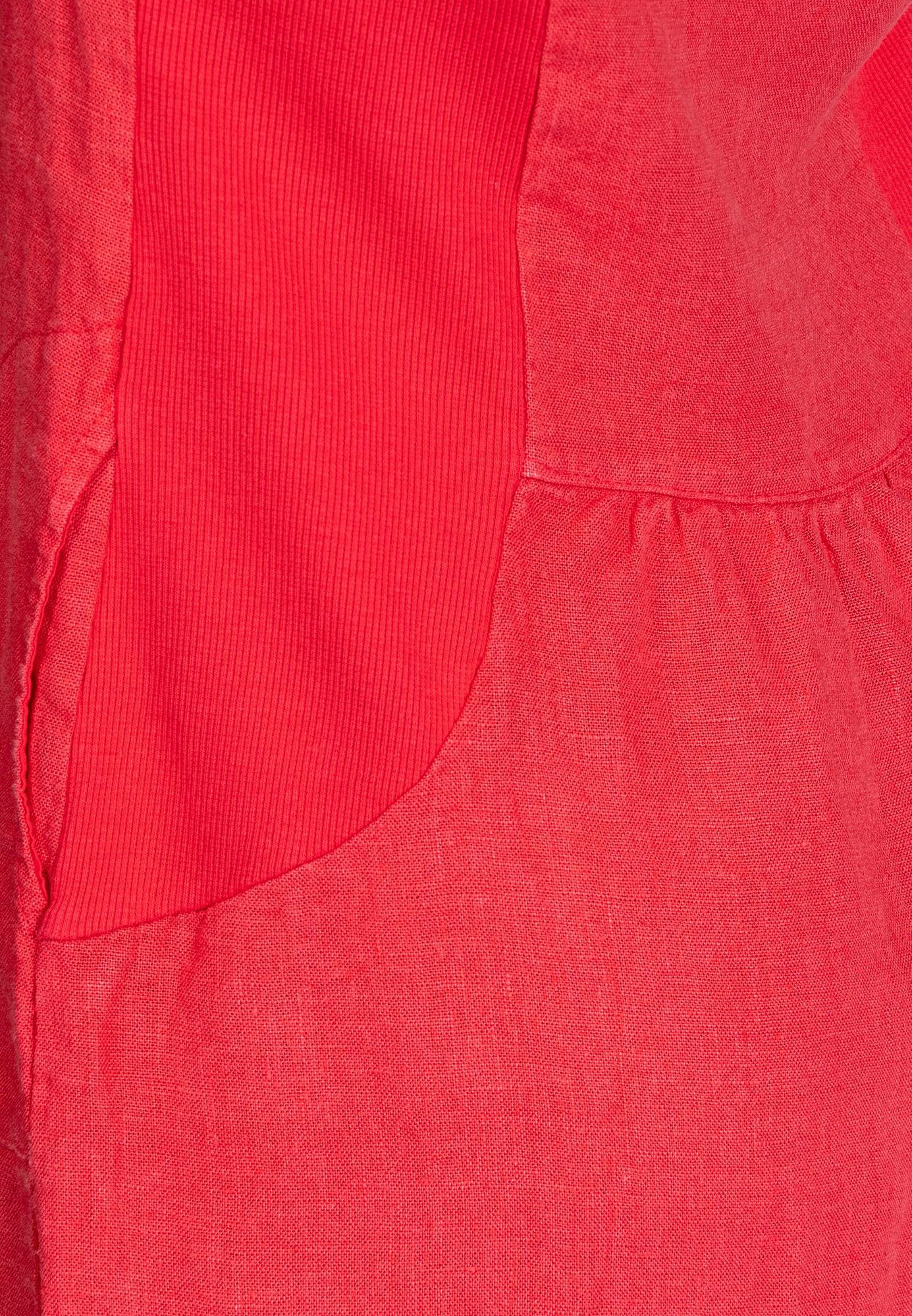 Caspar Sommerkleid SKL042 Damen Sommer Leinenkleid mit dezentem Spitzeneinsatz Luftig leicht, figurumspielende Form, mit seitlichem Jersey-Einsatz