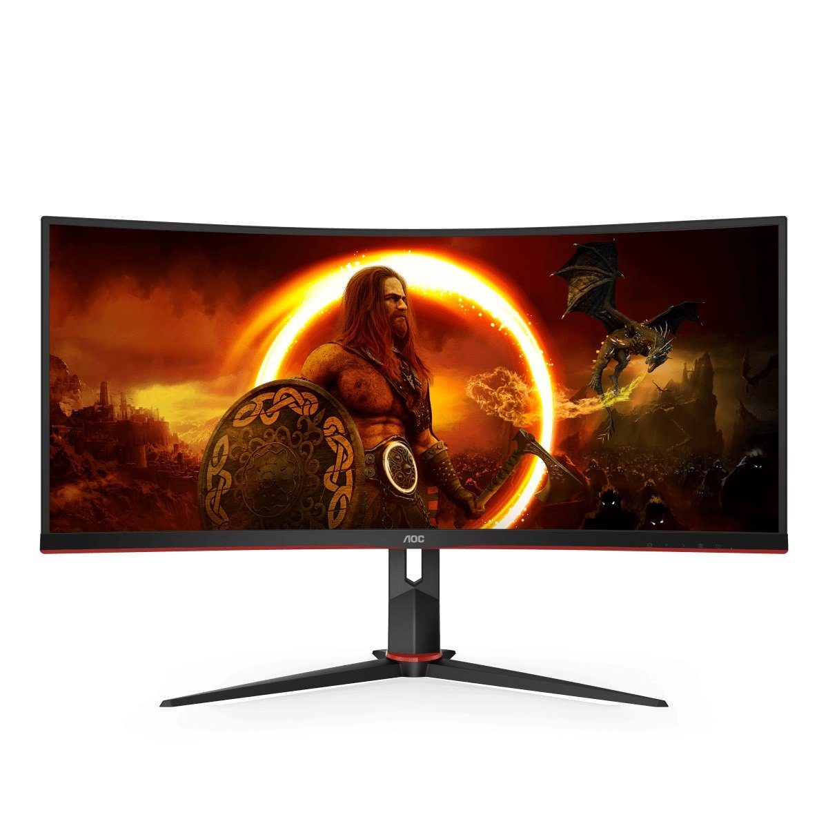 AOC CU34G2/BK Gaming-Monitor (86 cm/34 ", 3440 x 1440 px, QHD+, 1 ms Reaktionszeit, 100 Hz, VA LCD)