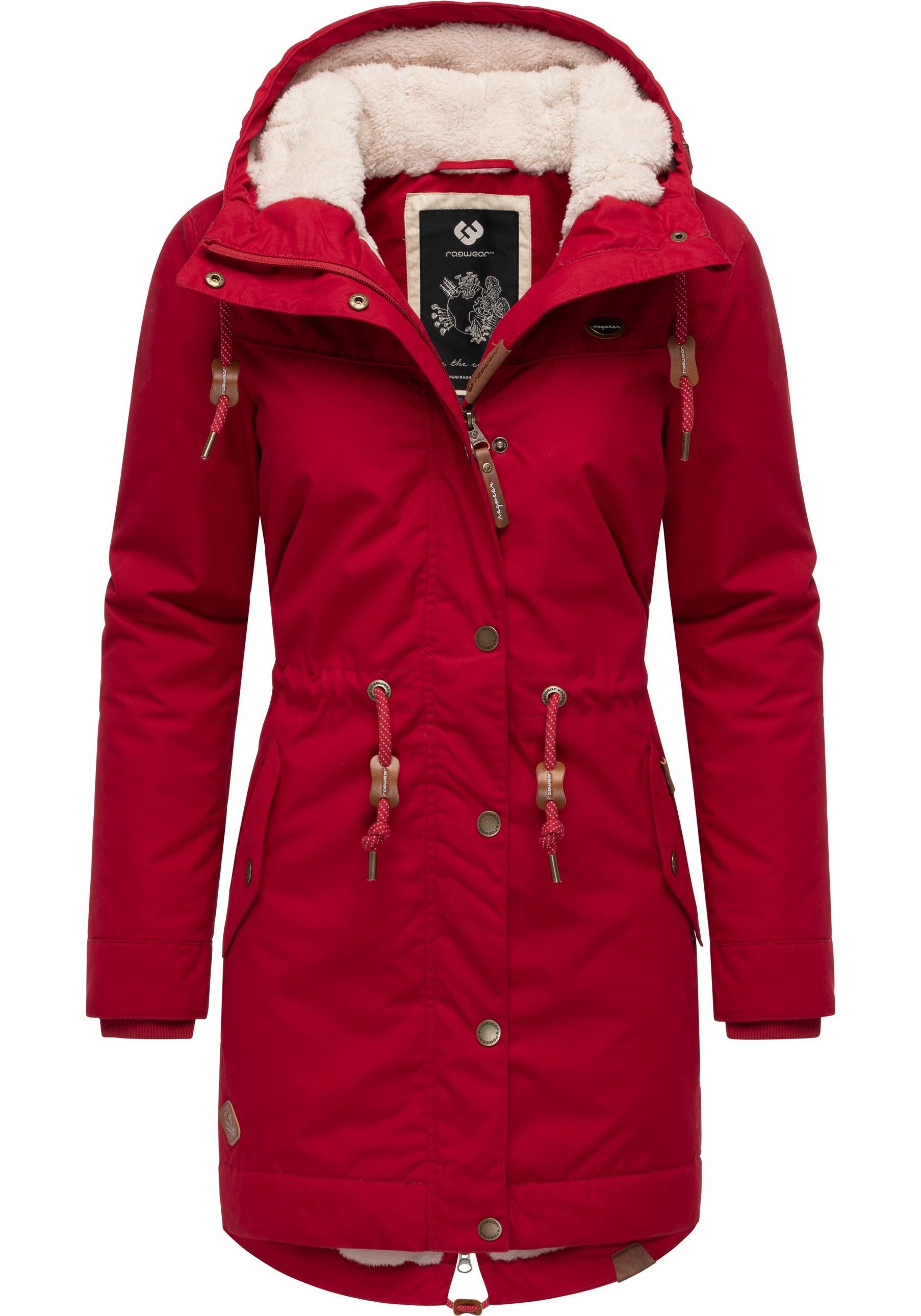 Ragwear Winterjacke YM-Canny stylischer Damen Kurzmantel Parka mit Kapuze