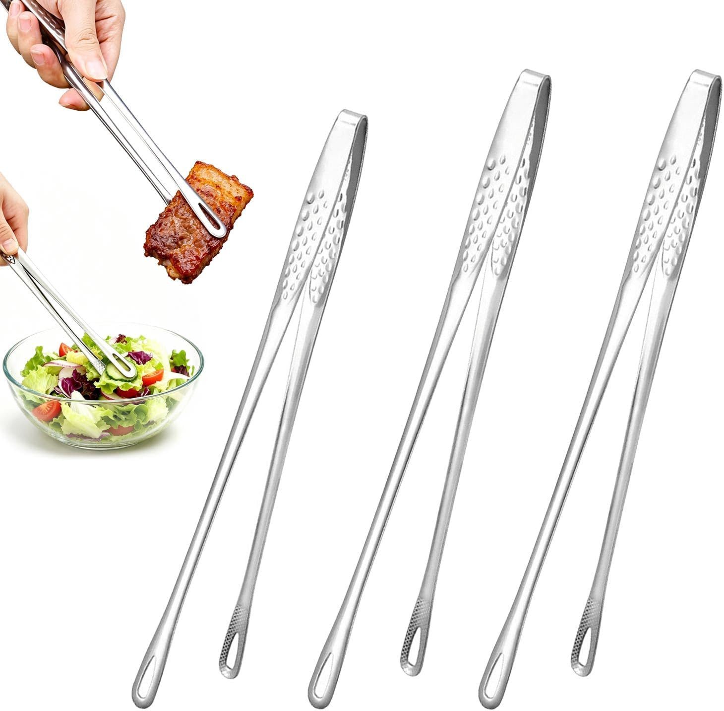 FELIXLEO Servierzange 3 Stück Küchenzangen Edelstahl 304 Grillzange Kochpinzette Set.