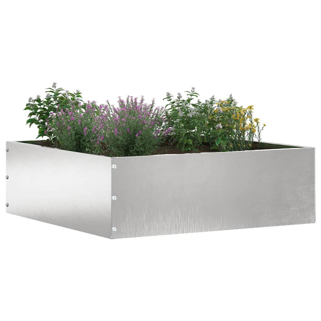vidaXL Beetumrandung Raseneinfassung 6 Stk. 40 x 40 x 13 cm Edelstahl Silber