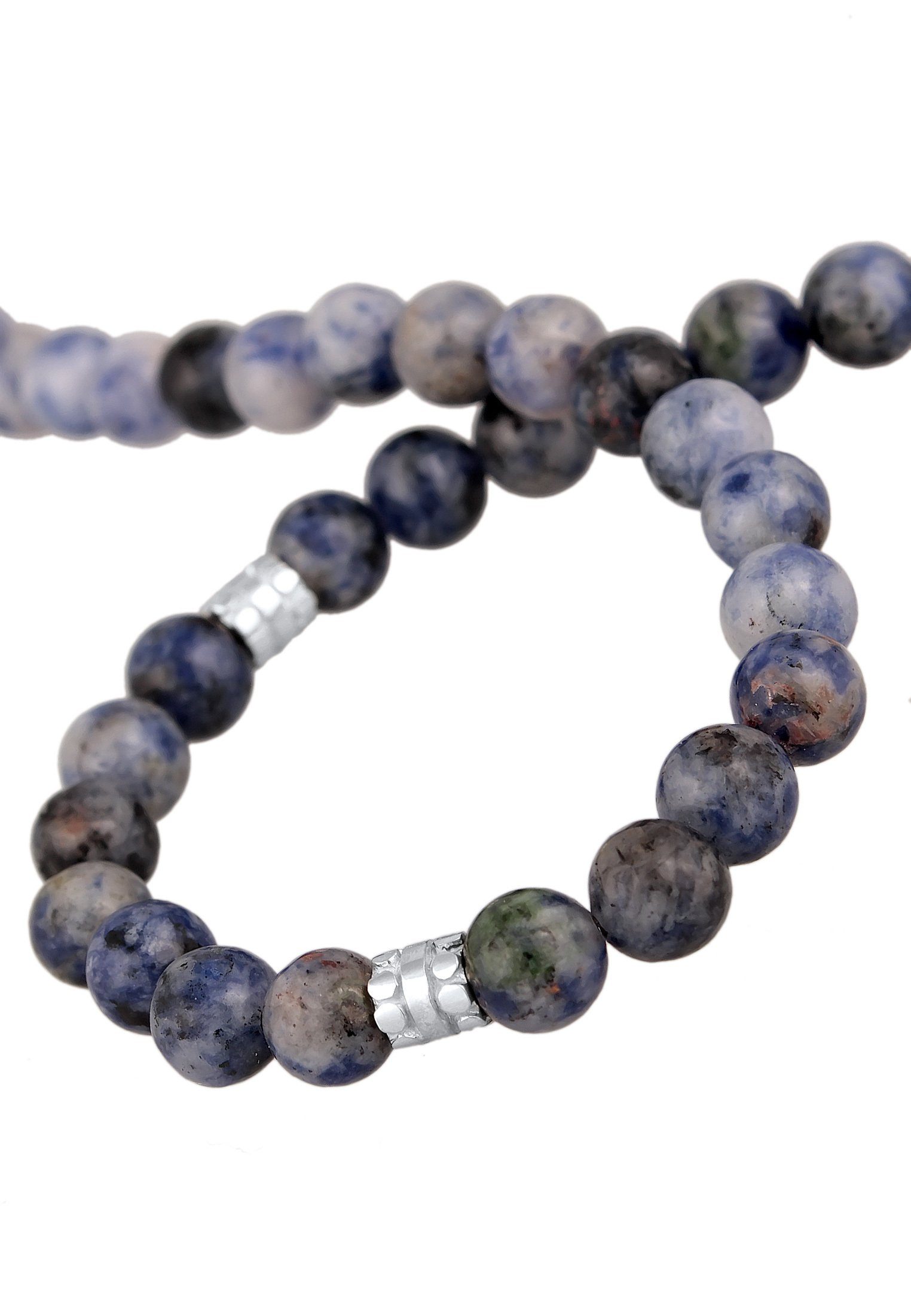 Kuzzoi Silberkette Achat Perlen Beads Vintage 925 Silber, Kugel