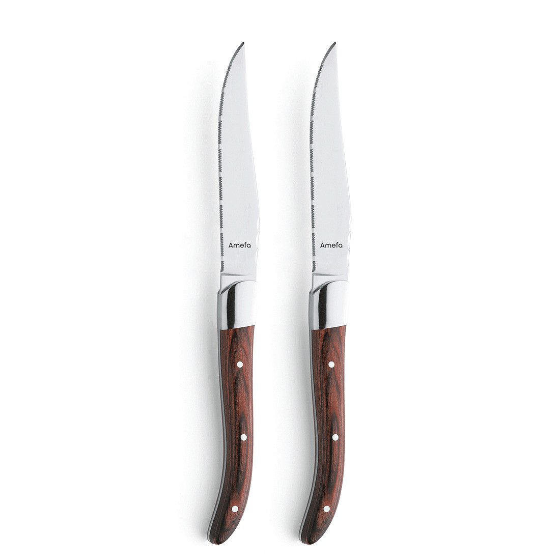 Amefa Стейк ножи ROYAL STEAK (2 Stück), Griff aus Holz, hochglanzpoliert