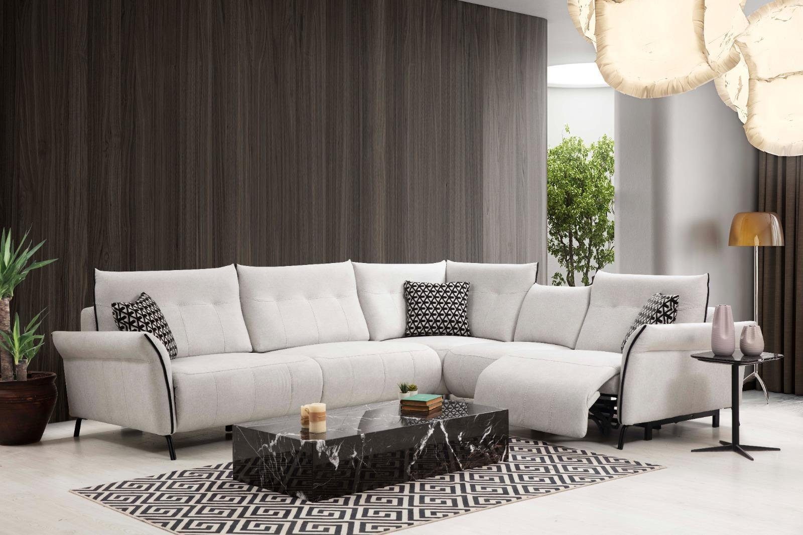 JVmoebel Ecksofa in Textil Designer Wohnzimmer Sofa Neu, Made Ecksofa Polster Möbel Europa Modern Couch Teile, 5
