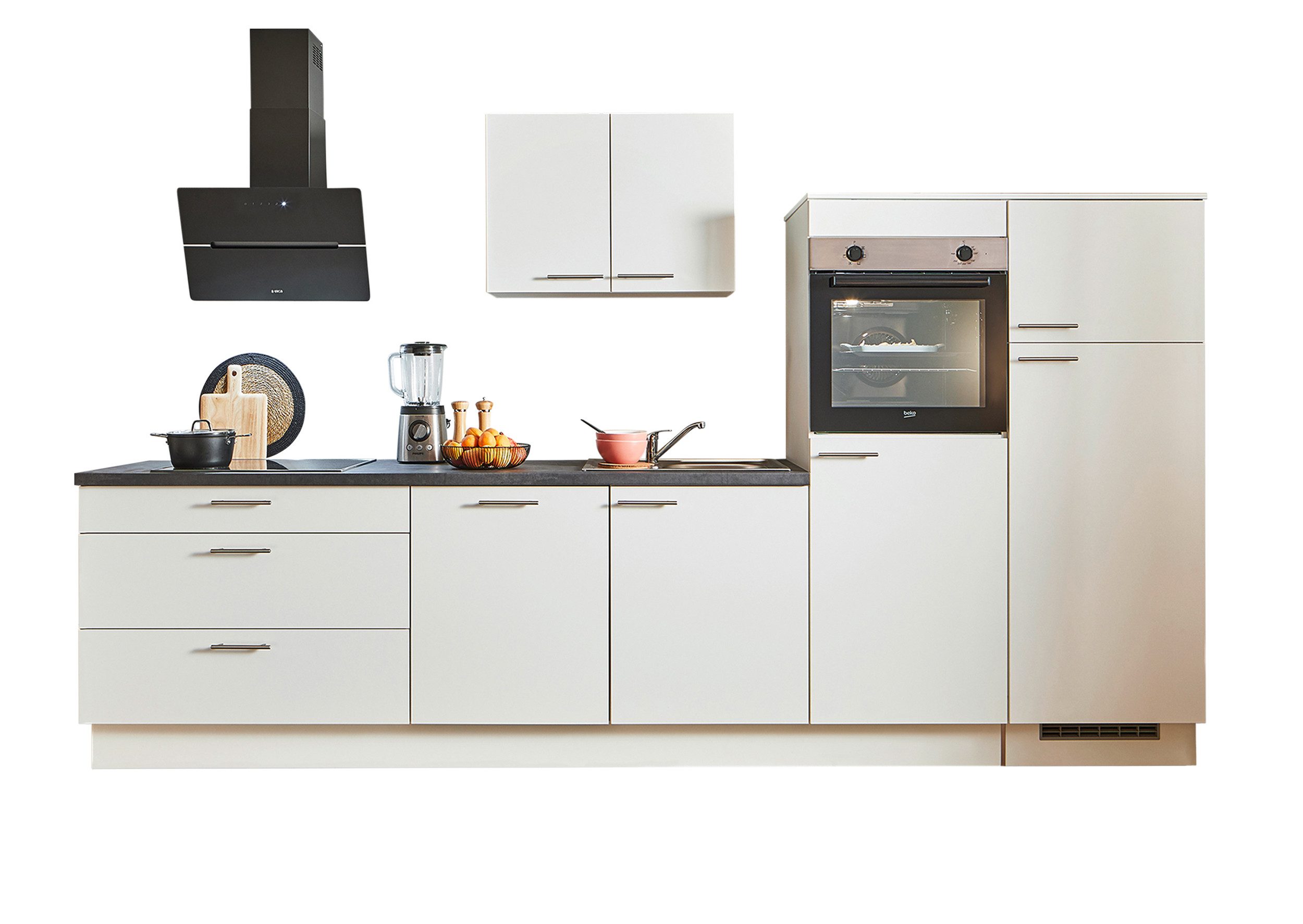 pino Кухниzeile Veas, individuell anpassbar, gratis Кухниplanung mit Profis, (Breite 340cm), vormontiert, wahlw. mit E-Geräten, Preis inkl. Lieferung & Montage