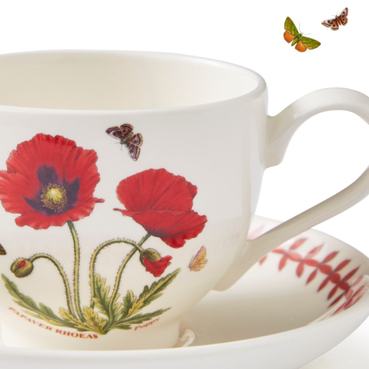 Portmeirion Tasse Portmeirion Keramik Tasse & Untertasse Botanic Garden Meadow Mohnblume, Keramik