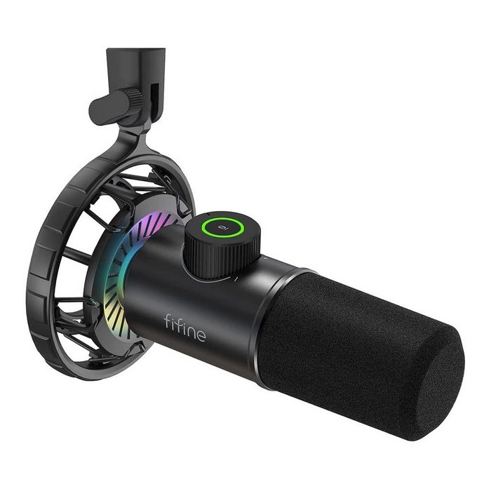 FIFINE Mikrofon USB Dynamische Mikrofon Gaming mit RGB Lichteffekt