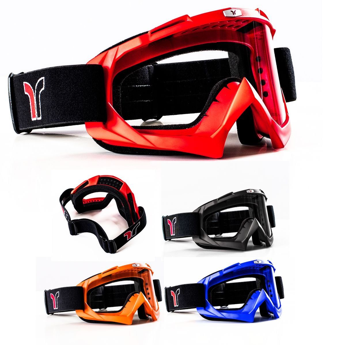 verspiegelt Visier Skihelm ruegerRB-970 Quadbrille verspeigelt Motocrossbrille rueger-helmets RB-970 Visier rot rot Endurobrille Crossbrille