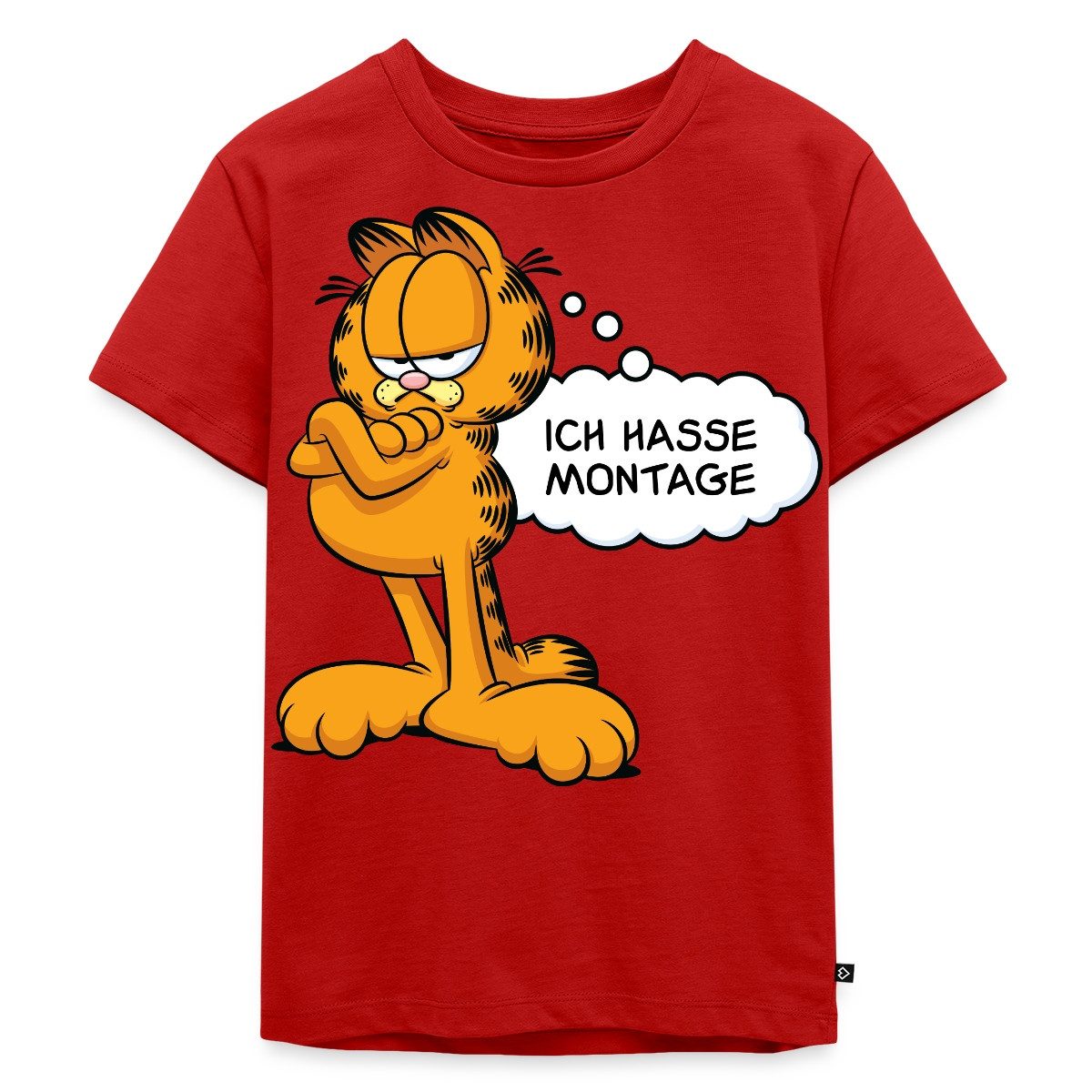 Spreadshirt T-Shirt Garfield Ich Hasse Montage Lustiger Spruch Kinder Premium T-Shirt (1-tlg)
