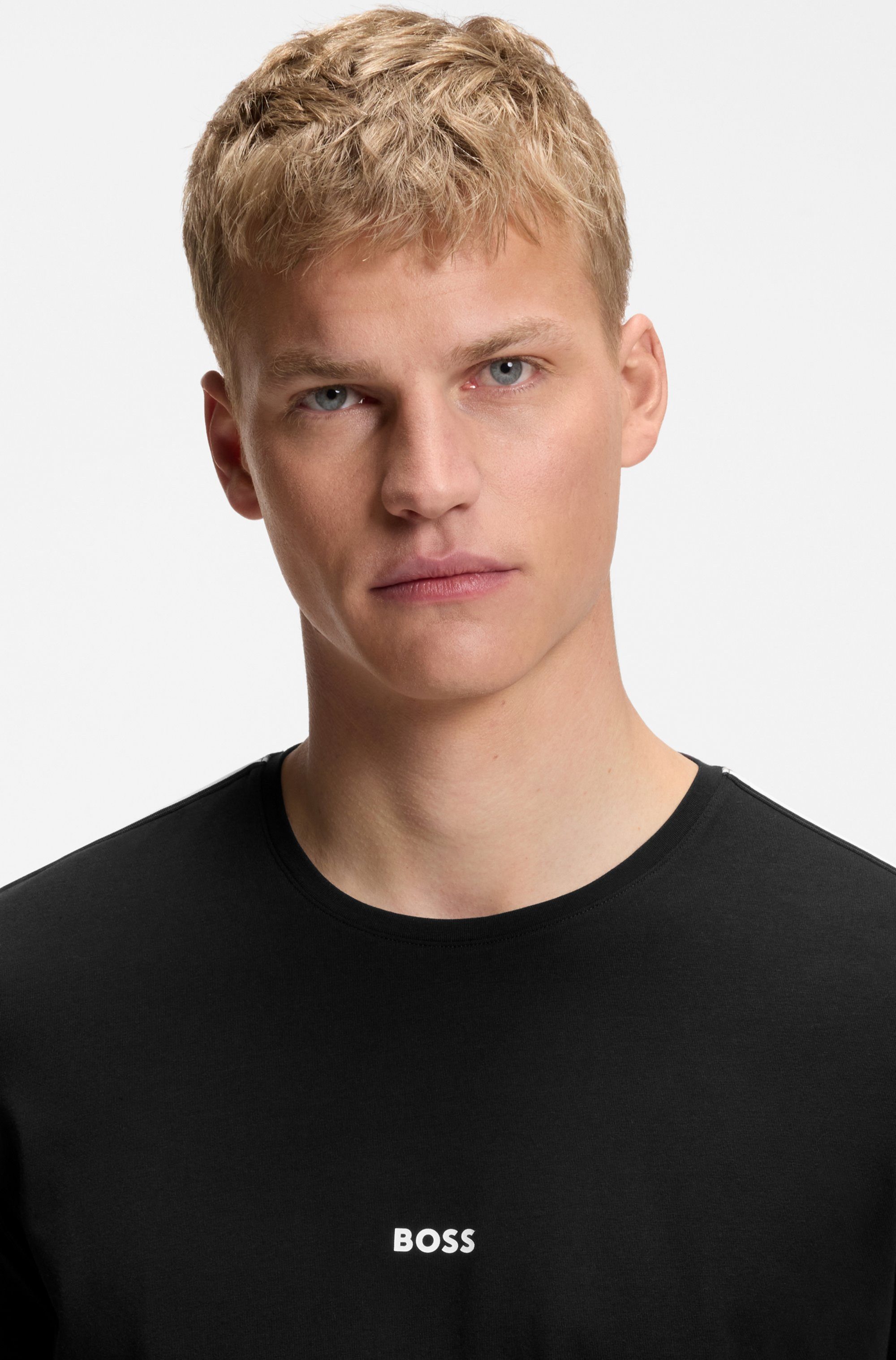BOSS T-Shirt Unique aus elastischer Baumwolle mit Tape-Details, regular fit