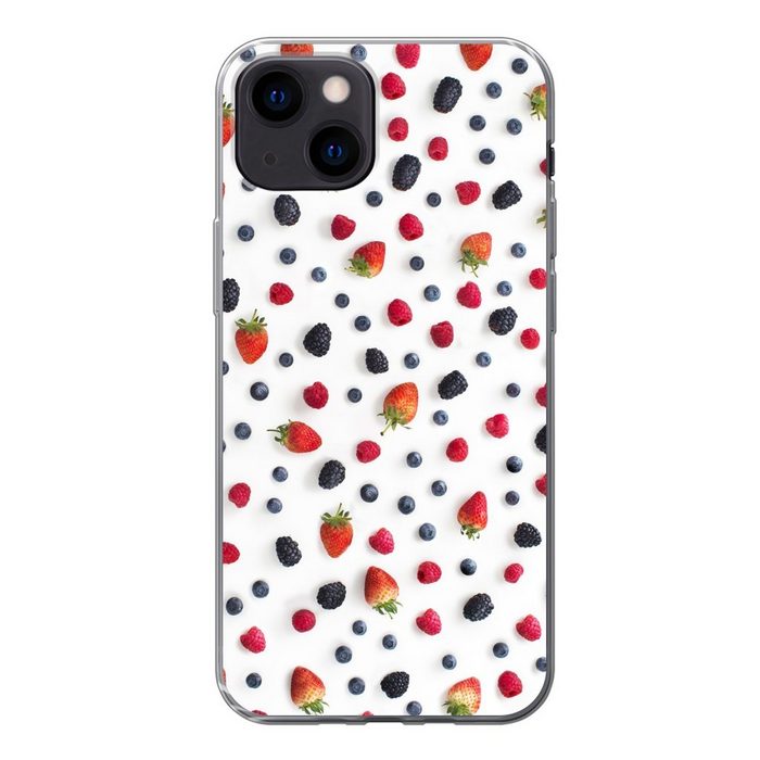 MuchoWow Handyhülle Rote Früchte - Heidelbeere - Erdbeere Handyhülle Apple iPhone 13 Mini Smartphone-Bumper Print Handy