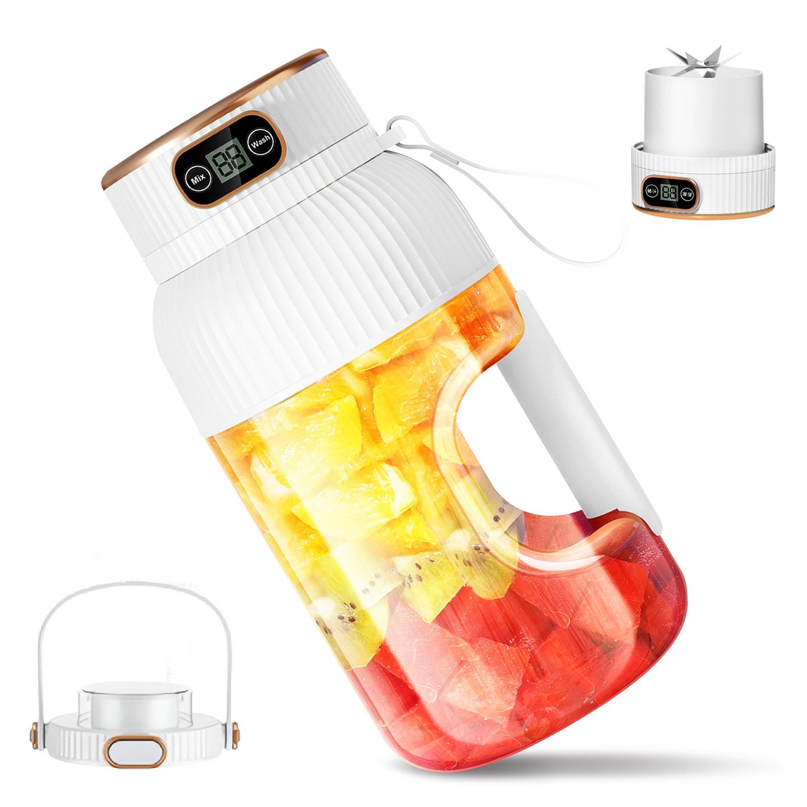 Fine Life Pro Standmixer Tragbarer Saftpresse, 1200 ml großer Fassungsvermögen, 78 W, Mini-Mixer, geeignet für die Küche, im Freien und im Fitnessstudio