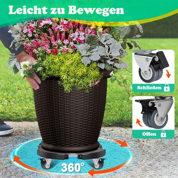 Novzep Blumenständer 2er-Pack Pflanzen-Caddy mit Rädern, robust, verstellbar, 38,1–50,8 cm, rollender Pflanzenständer mit Rollen für Blumentopf-Garten-Topf-Mover