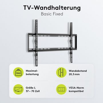 Goobay TV-Wandhalterung Basic FIXED TV-Wandhalterung, (bis 70,00 Zoll, inkl. Zubehör, 35 kg Traglast / VESA max. 600x400 mm / Schwarz)