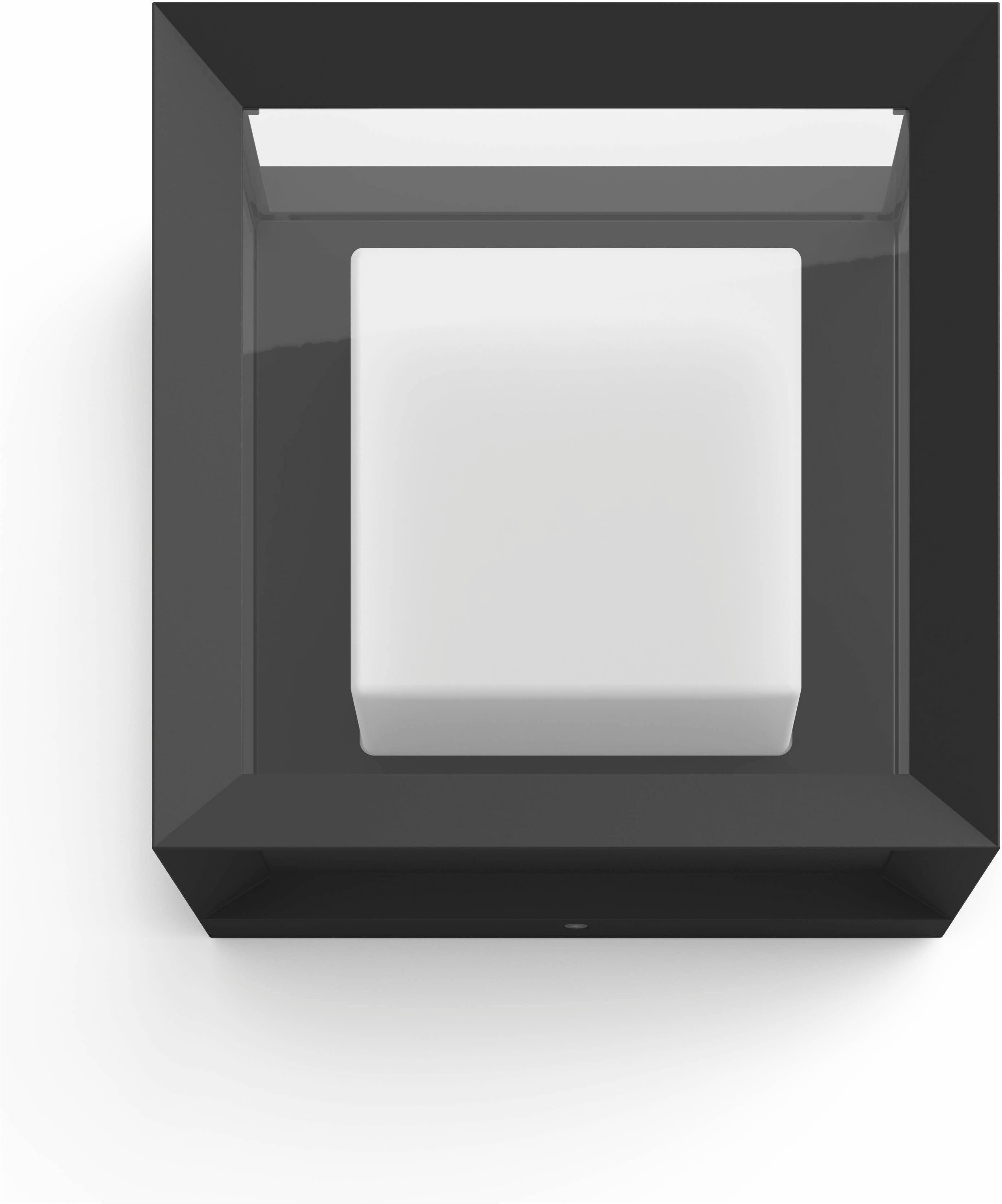 Philips Hue LED Außen-Wandleuchte Outdoor White & Color Ambiance Econic quadratisch schwarz, Abschaltautomatik, Bluetooth, CCT - über Fernbedienung, Dimmfunktion, Einschlafhilfe, Farbsteuerung, Farbwechsel, Memory, nach Trennung vom Netz, Nachtlichtfunktion, RGB, Smart Home, Timerfunktion, Weckerfunktion, dimmbar über Fernbedienung, mehrere Helligkeitsstufen, LED fest integriert, Farbwechsler, RGB, warmweiß - kaltweiß, Steuerbar per App und Stimme, Smart Home fähig, Farbfähig und Weißtöne