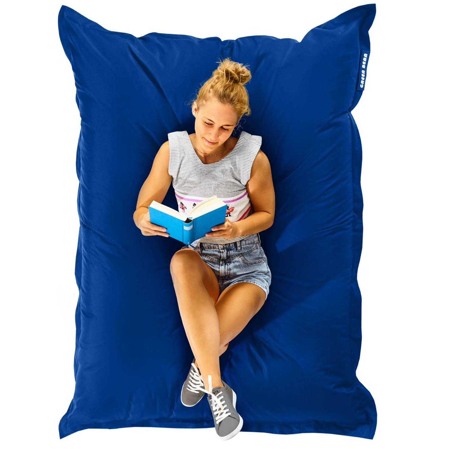 Green Bean Sitzsack XXL Outdoor Sitzsack Square 140x180cm (XXL Riesensitzsack 140x180cm 380 Liter Kinder & Erwachsene Bean Bag EPS Perlen Füllung, Groß Draußen Outdoor Liegekissen), Waschbar Wetterfest Lounge Sitzkissen Bodenkissen