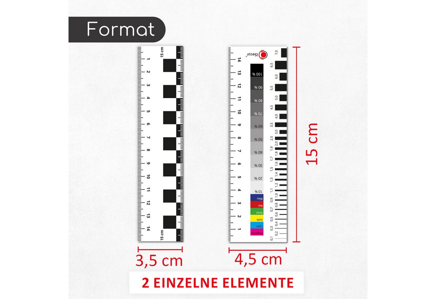 Thumbnail - iSecur Lineal iSecur 2er Set Sachverständigen Lineal Magnetisch I 15 cm I mag_282