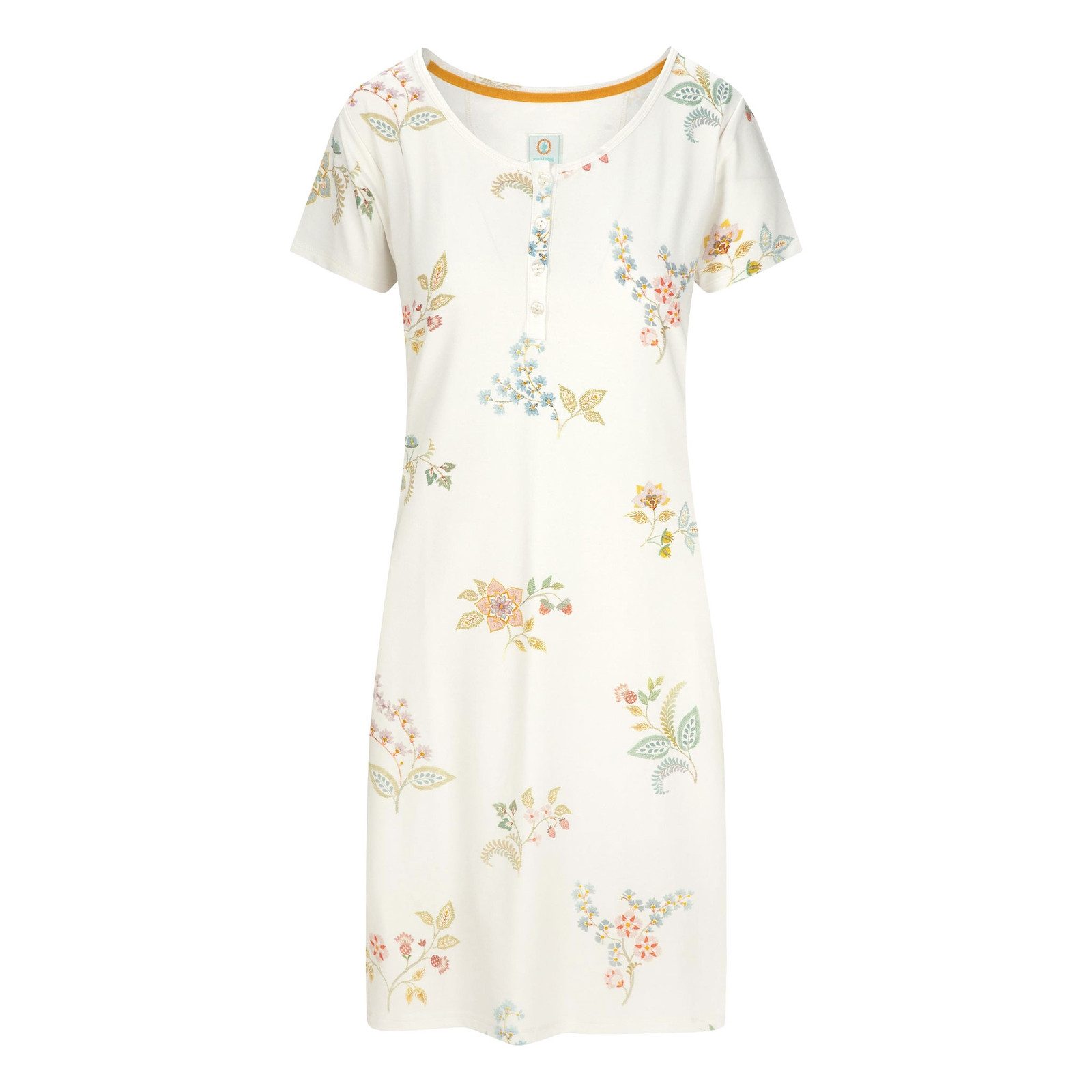 PiP Studio Nachthemd Daisy Short Sleeve Nightdress Blossom Chique mit farbenfrohem floralem Muster
