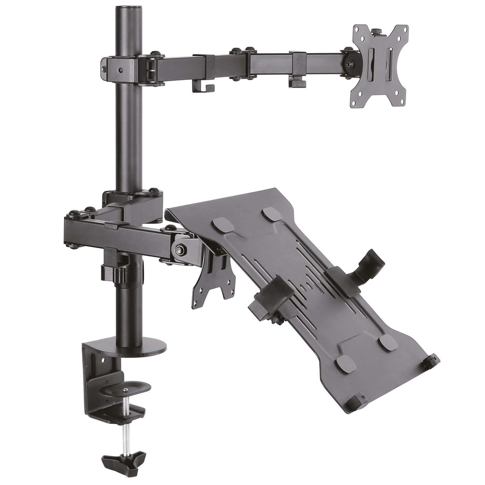 Drall Instruments Monitor-Halterung LT15-IP27B, (bis 32 Zoll, 1-tlg., Tischhalterung mit LCD LED Monitor Halter und Laptop Notebook Ablage)