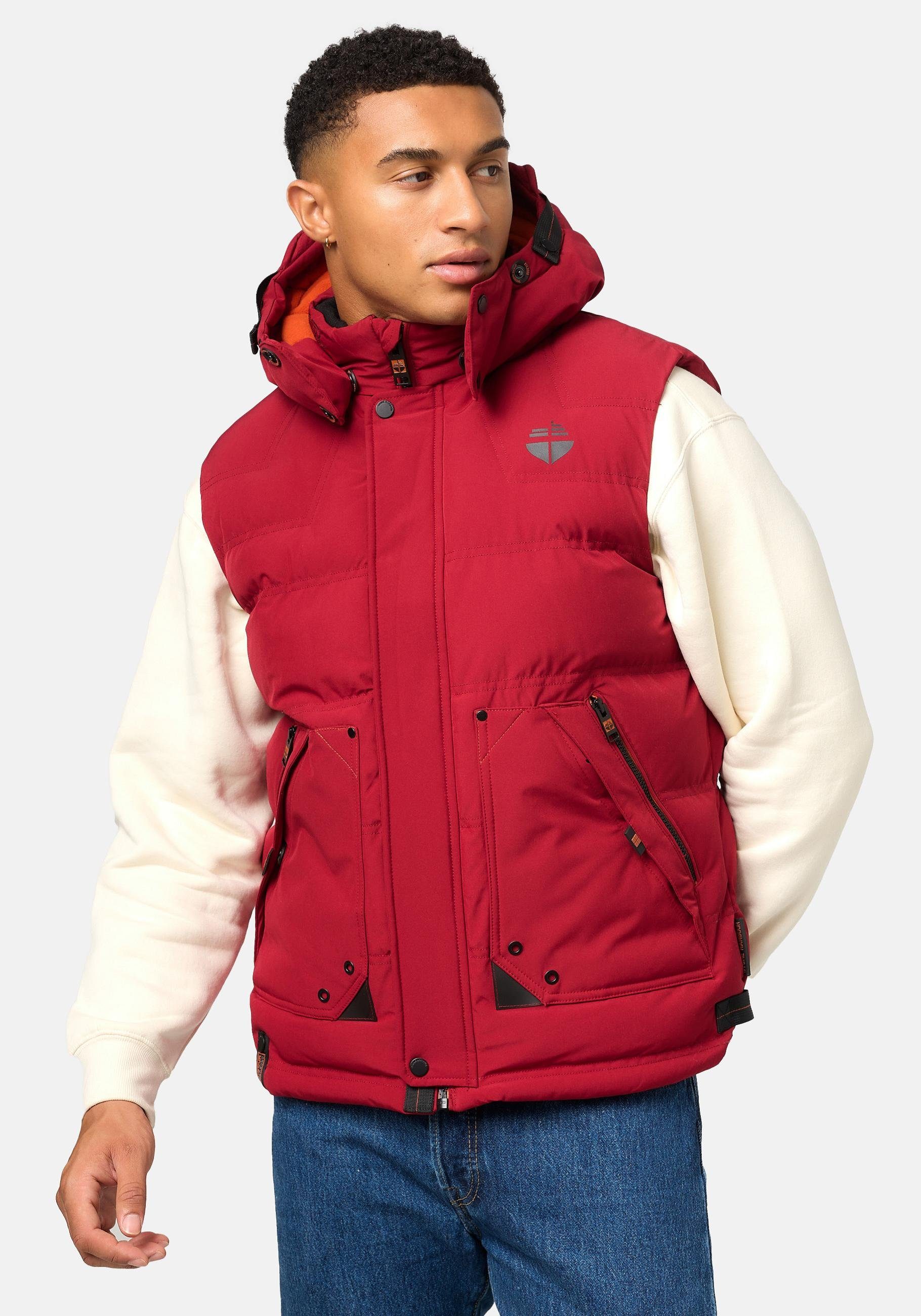 Stone Harbour Steppweste Egoor Sportliche Outdoorweste mit abnehmbarer Kapuze