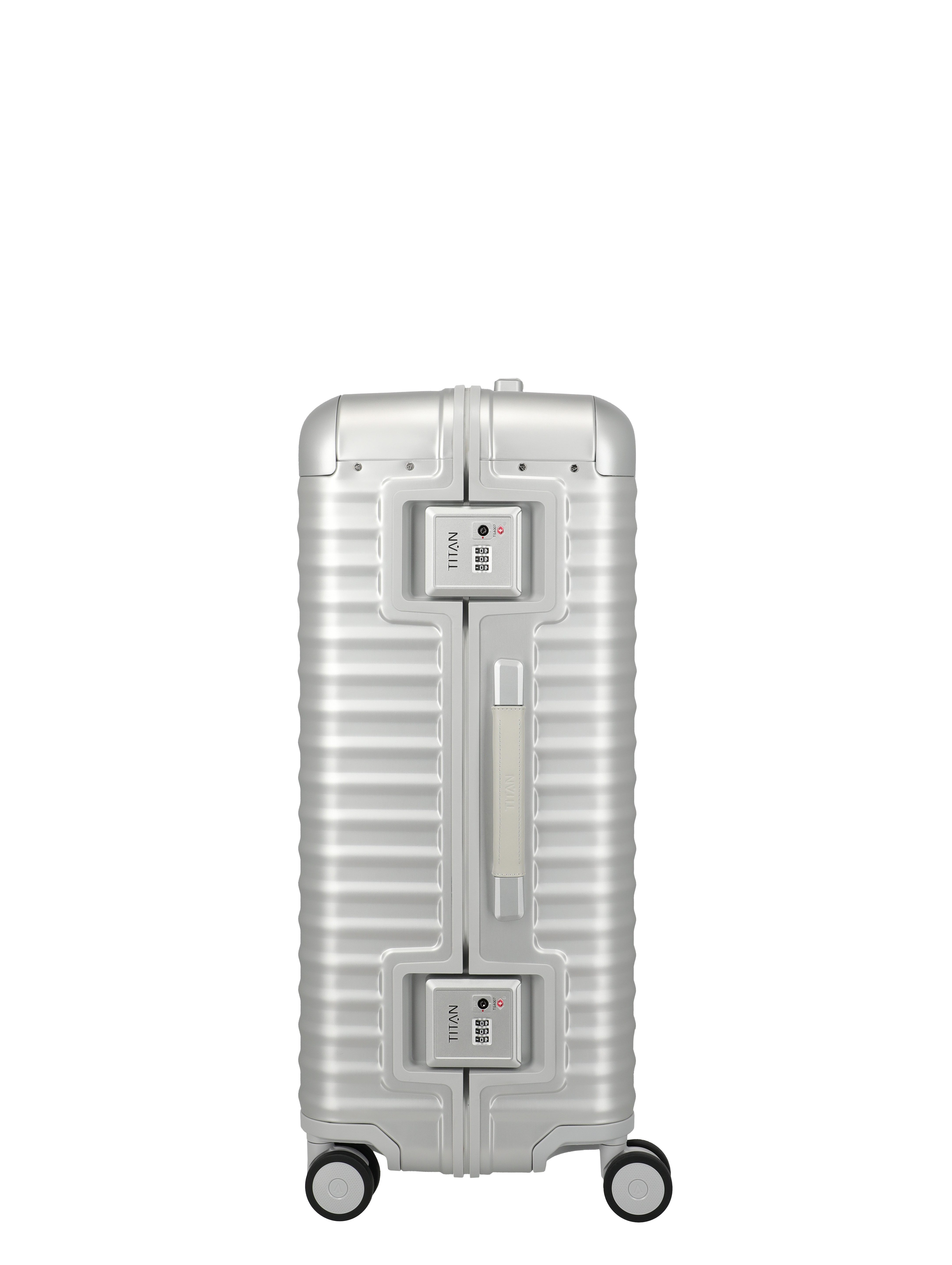 TITAN - Made in Germany Trolley ETERNITY Aluminium Koffer, 4 Rollen, TSA-Rahmenverschluss, smarte Innenaufteilung & Flüsterrollen