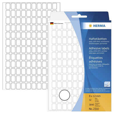 HERMA Etiketten HERMA Vielzwecketiketten weiß 8x12 mm Papier matt 3840 St.