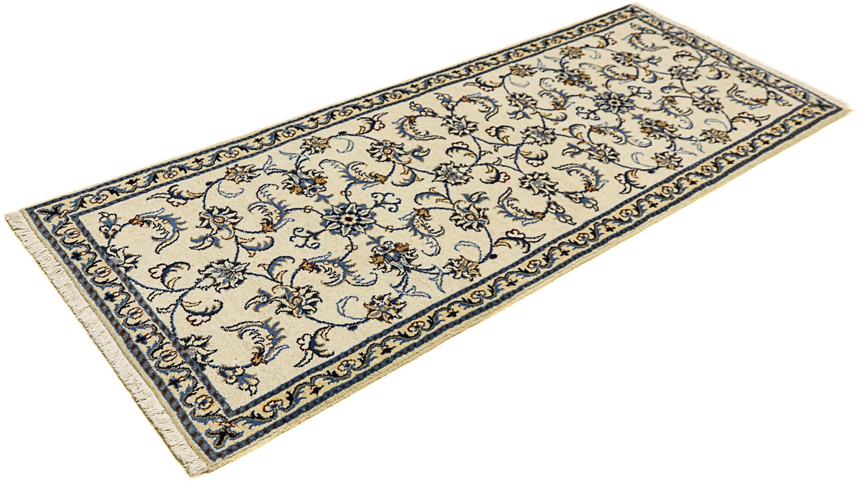 Orientteppich Perser - Nain - 194 x 80 cm - beige, morgenland, rechteckig, Höhe: 12 mm, Wohnzimmer, Handgeknüpft, Einzelstück mit Zertifikat