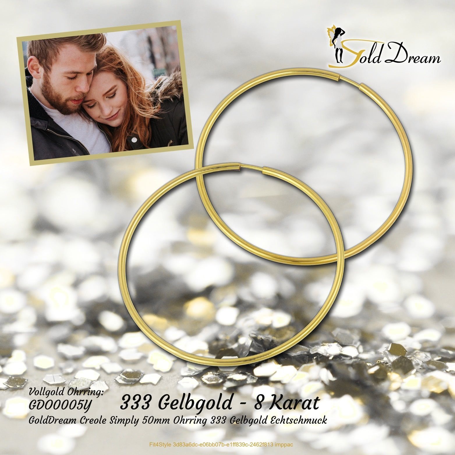 GoldDream Paar Creolen GoldDream Creolen 50mm günstig online kaufen