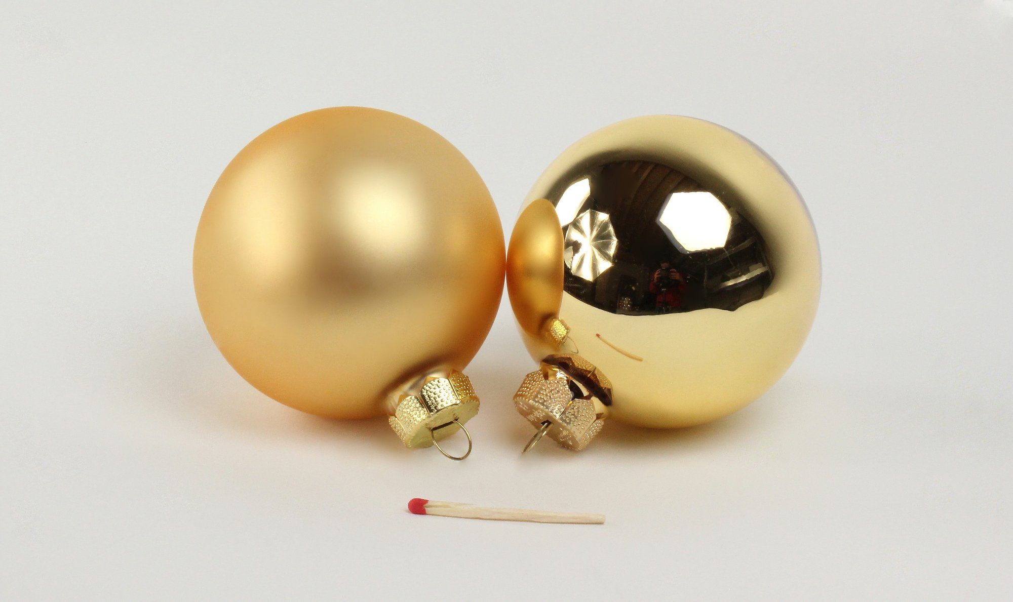 Lucht Weihnachtsbaumkugel Glas-Kugel-Box Ø 8 cm gold matt/glänzend 16 Stück von Lucht