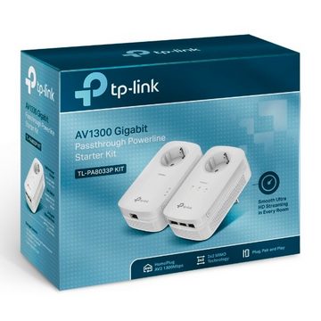 tp-link TL-PA8033P KIT AV1300 Powerline 2er KIT (3x LAN) WLAN-Repeater