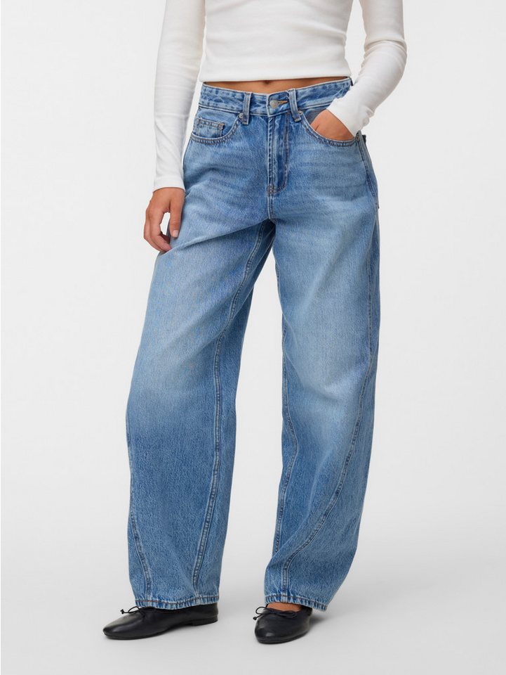 Vero Moda Weite Jeans VMZOE MR BARREL DNM JEANS LI3154 NOOS Baumwolle, mid waist, loose fit