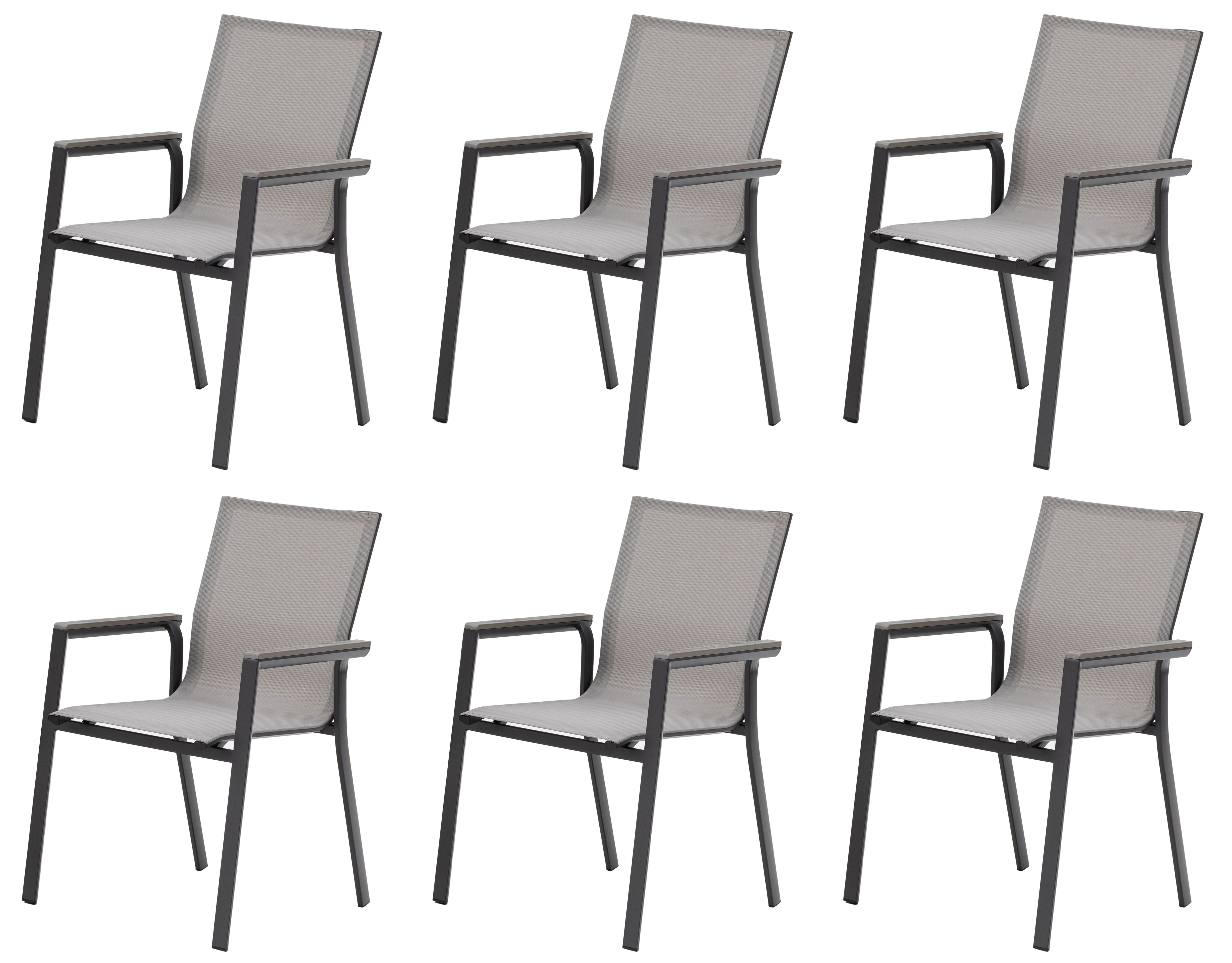 Gardissimo Gartenstuhl 6er Set Stapelstuhl Aluminium günstig online kaufen