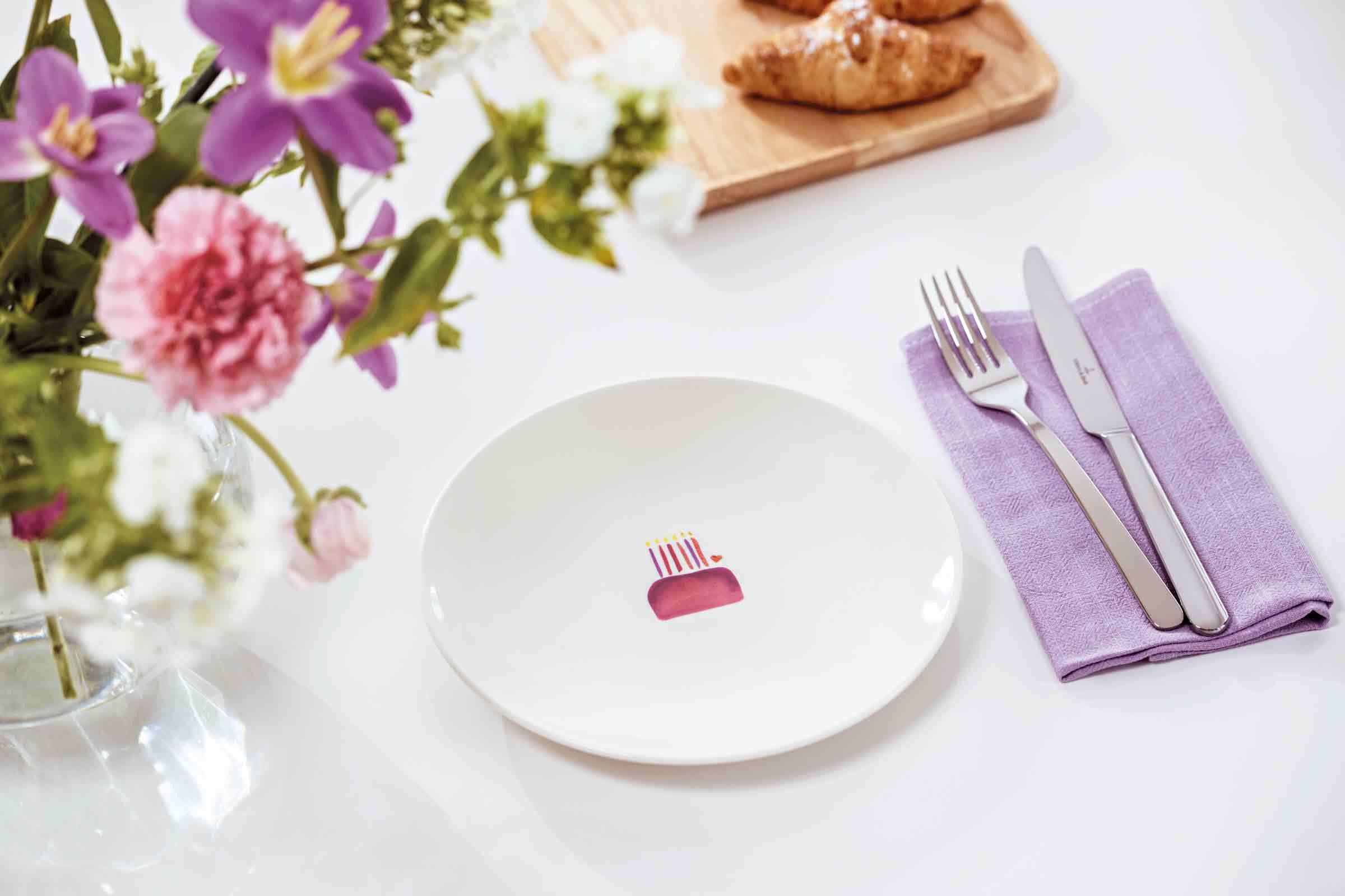 Villeroy & Boch Frühstücksteller With Love Frühstücksteller Happy Birthday, (6 St)