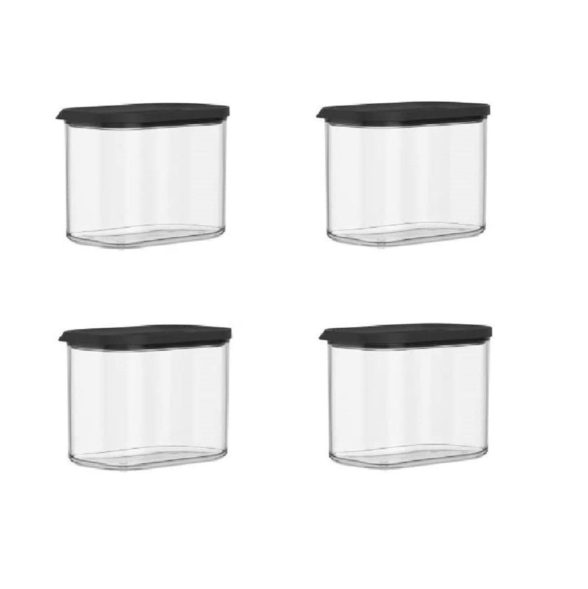 Mepal Vorratsdose Vorratsdosen Set 4-tlg mit 1000 ml Kapazität für Lebensmittel, spülmaschinenfest, schwarz