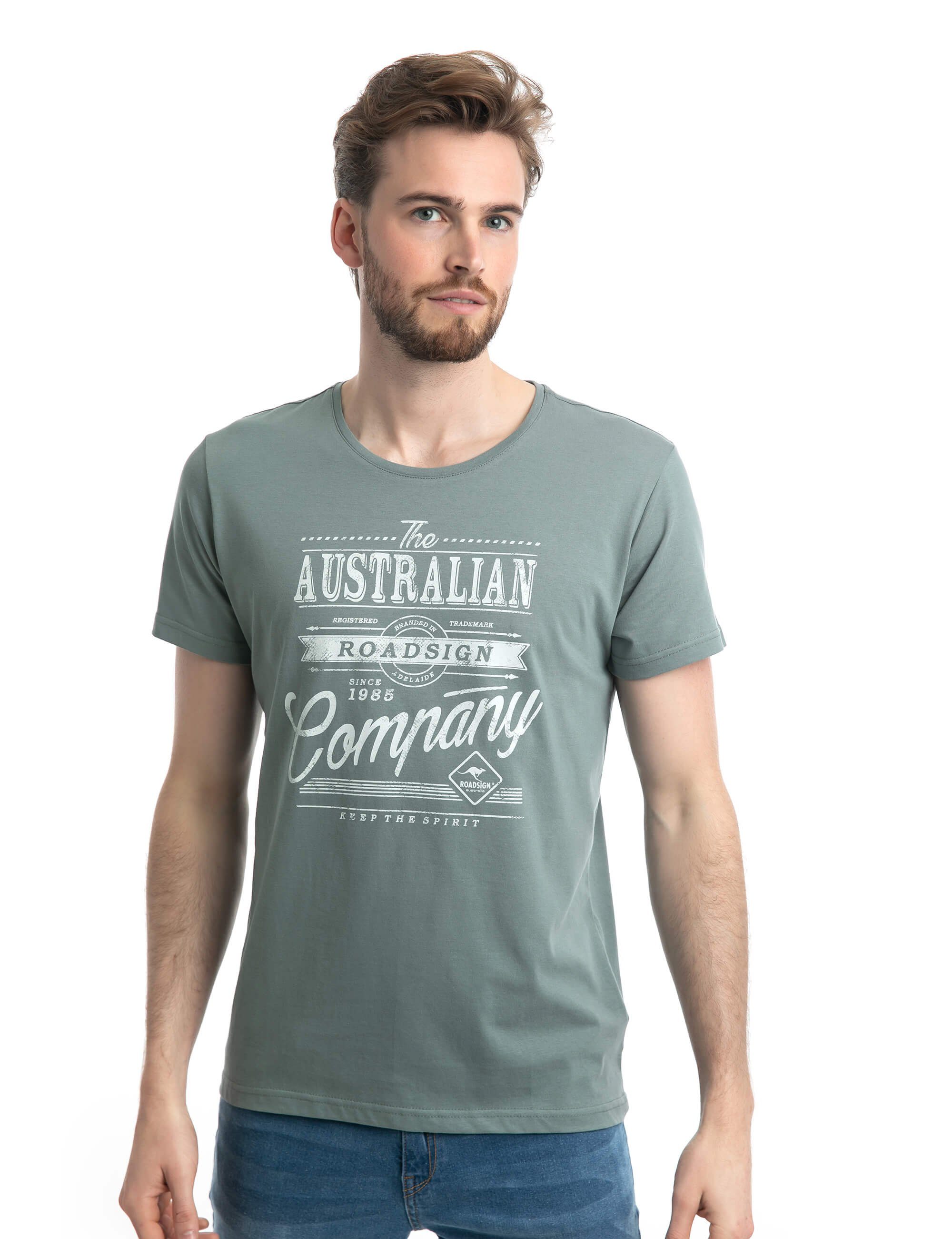 ROADSIGN australia T-Shirt Company (1, 1-tlg., 1) mit Rundhalsausschnitt & Logo-Aufdruck, 100 % Baumwolle
