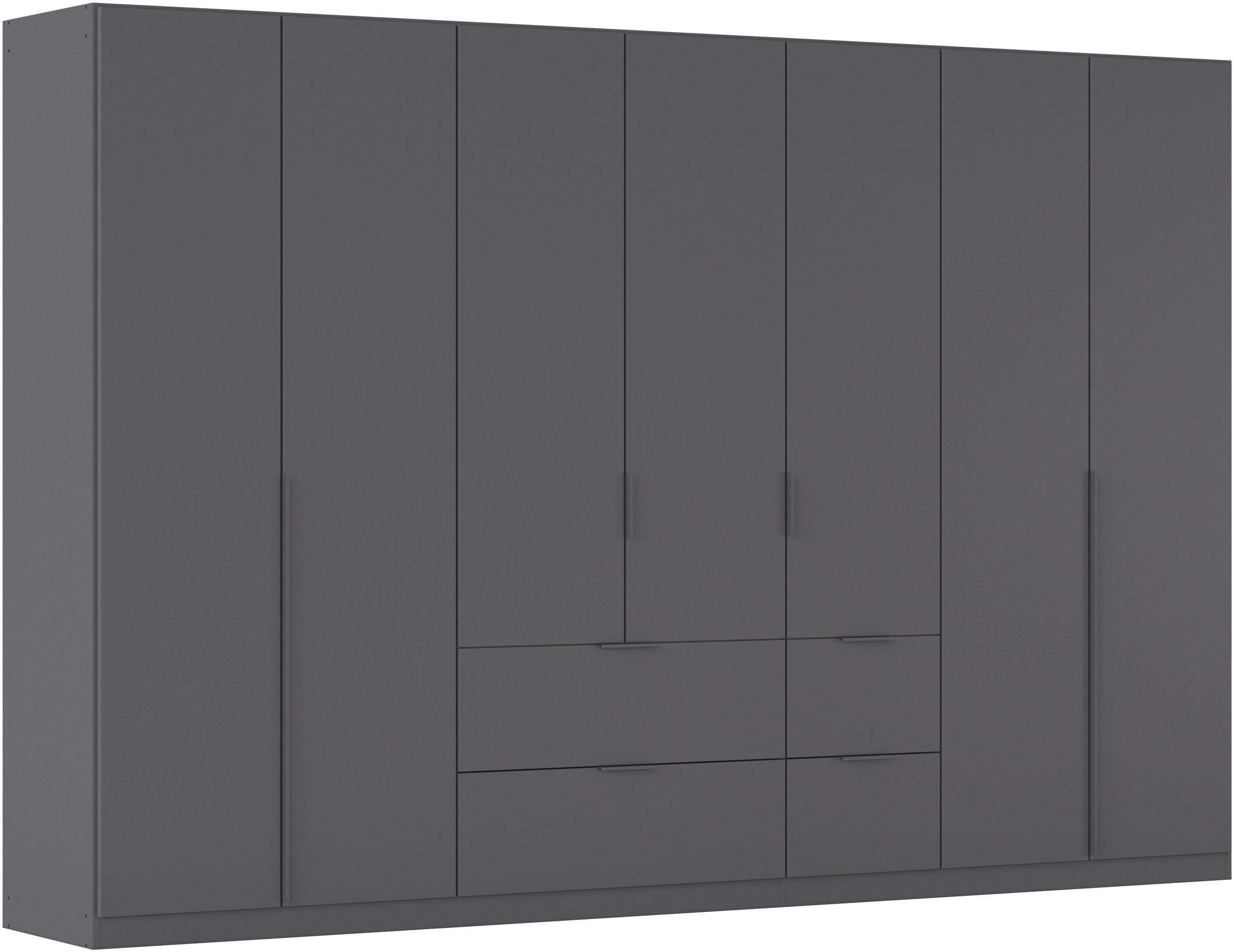 OTTO home Drehtürenschrank Kleiderschrank Schrank Garderobe AGORDO mit Dekor- oder Hochglanzfront (in zwei Griff-Farben, Breite 315 cm) mit Außenschubkästen, Serie in 7 Breiten und 2 Höhen MADE IN GERMANY