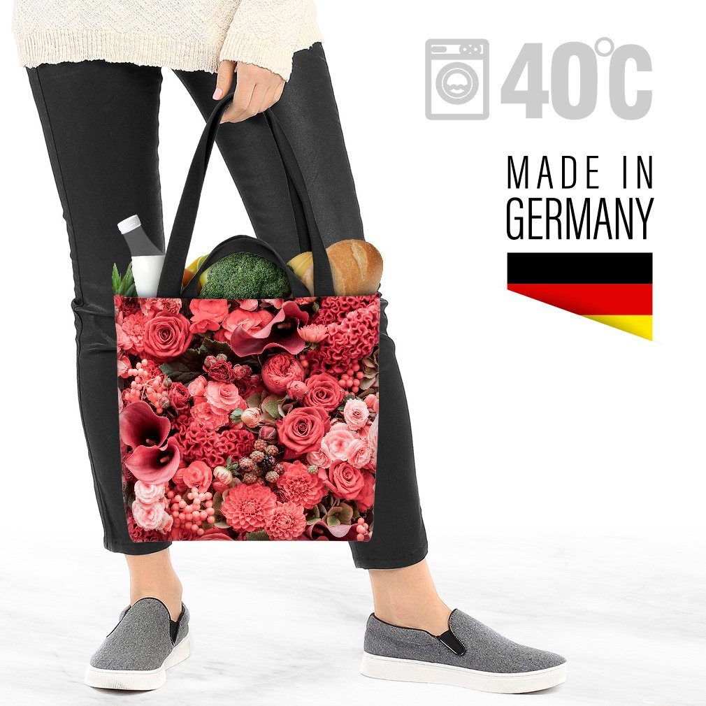 VOID Henkeltasche (1-tlg), Hochzeit Heirat Blumen Blumenstrauss blume hintergrund rosé rot foto