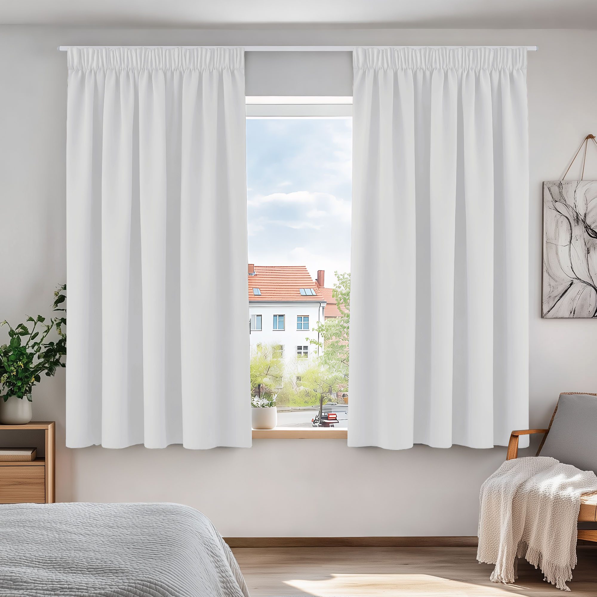 Deconovo Verdunkelungsvorhang Gardinen mit Kräuselband Blickdicht Vorhänge Wohnzimmer 2er Set, Vorhang Verdunkelung Vorhänge Kälteschutz Schlafzimmer Thermovorh – Bild 3 von 5