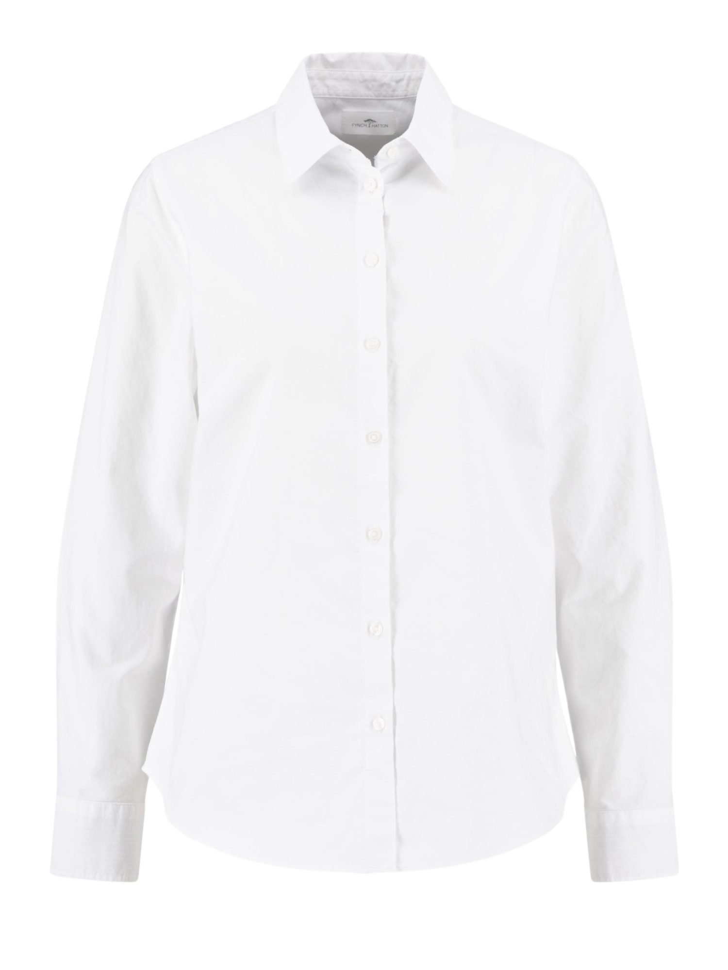 FYNCH-HATTON Langarmbluse weiß,Business,Baumwolle,Unifarben,Kent,Lang,Regular Fit