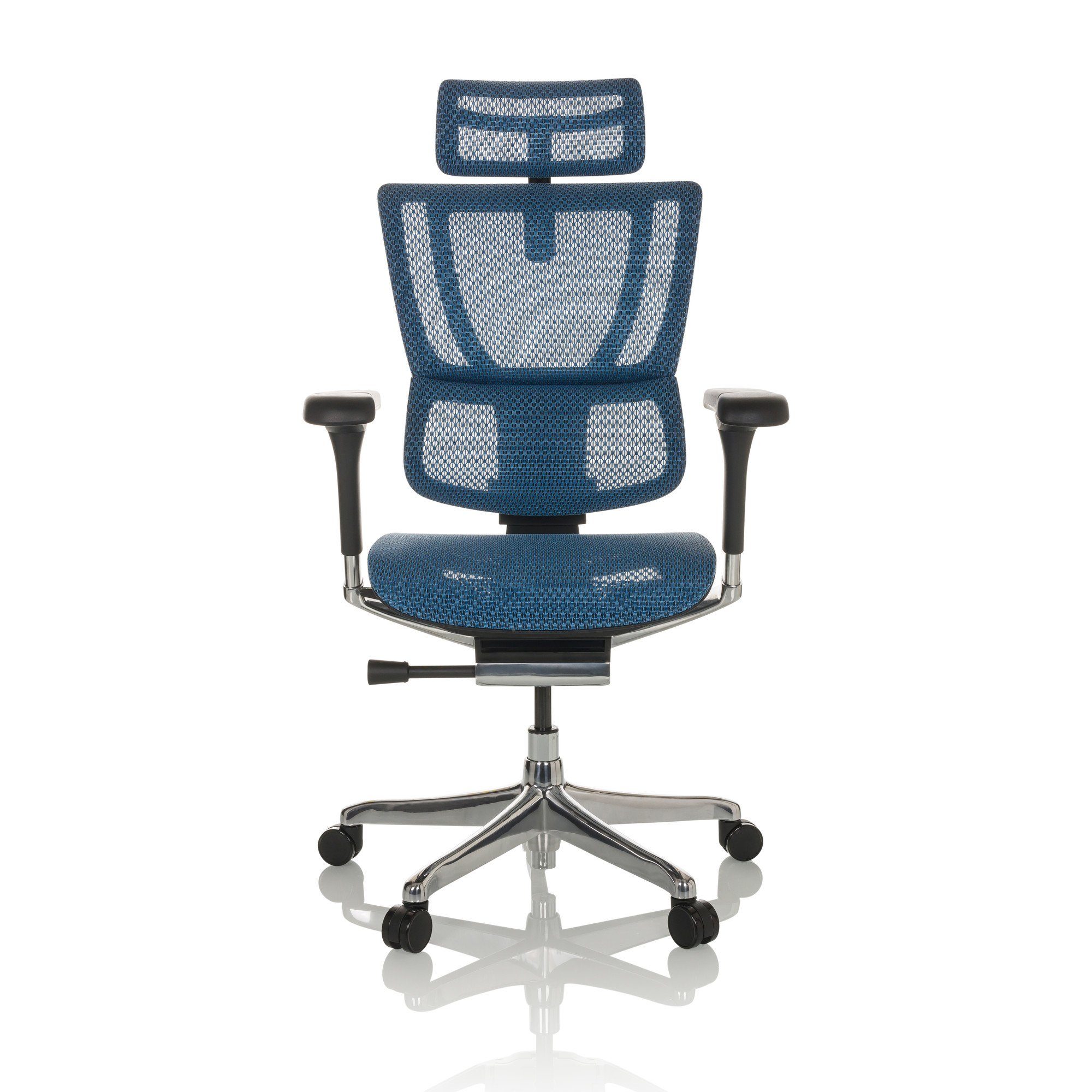hjh OFFICE Drehstuhl Luxus Chefsessel ERGOHUMAN SLIM I Netzstoff (1 St), Bürostuhl ergonomisch Blau